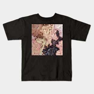 beige pink puce brown graphite marble Kids T-Shirt